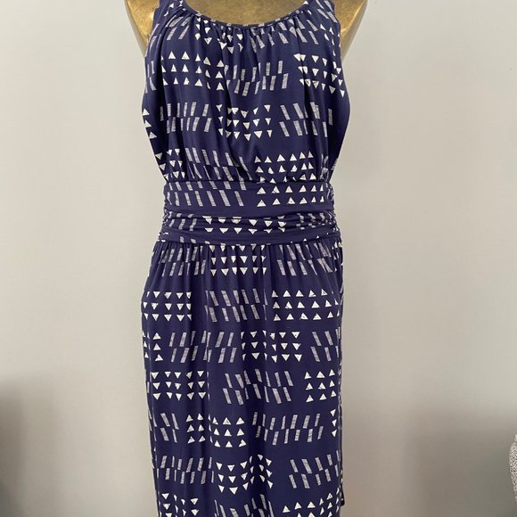 Lucky Brand "Live in Love" Blue Patterned Dress - Picture 1 of 4